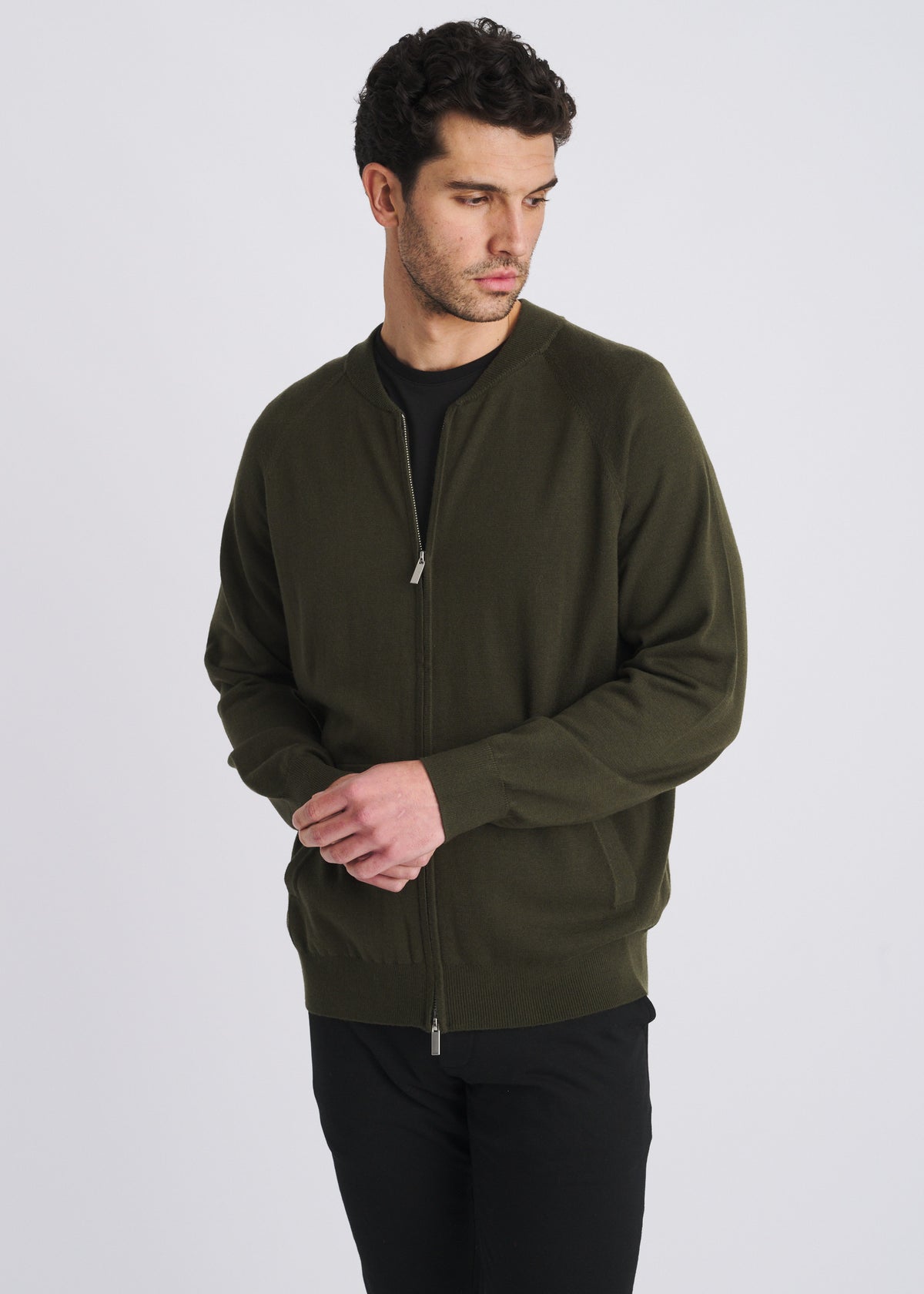 RANGER GREEN KNIT ZIP-UP CARDIGAN PM-16416