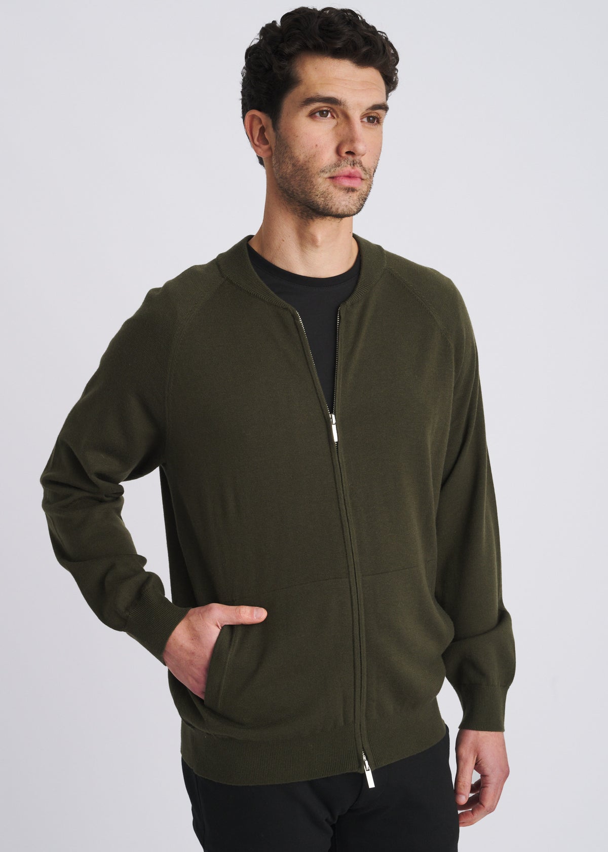 RANGER GREEN KNIT ZIP-UP CARDIGAN PM-16416