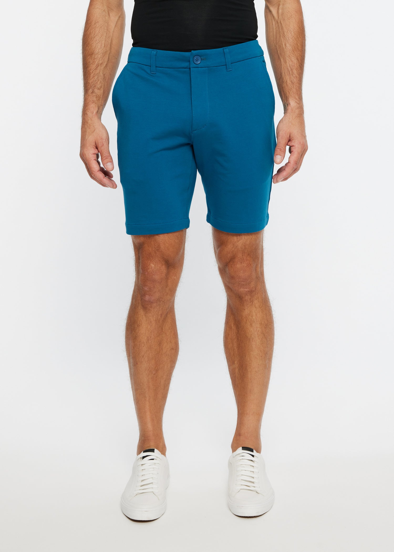 BLUE TEAL 8"INSEAM SOLID SLUB KNIT FLEECE SHORT PM 2440 Final sale
