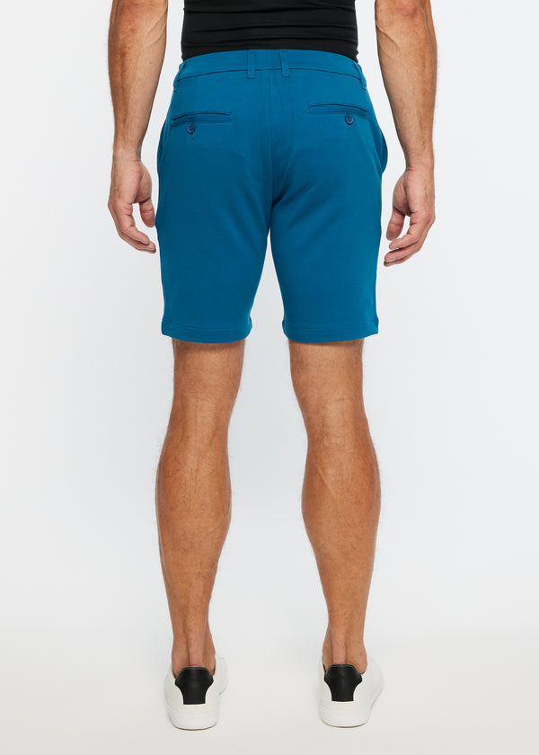 BLUE TEAL 8"INSEAM SOLID SLUB KNIT FLEECE SHORT PM 2440