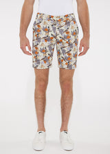 BEIGE/BLUE BIRDS 8" PRINTED STRETCH WOVEN SHORTS PM-24702- Final Sale