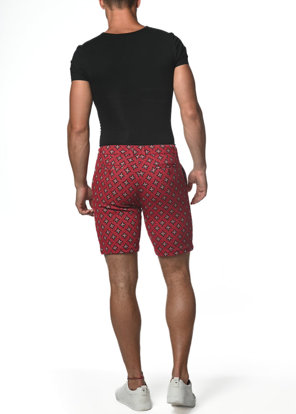 RED STAR 8" INSEAM STRETCH KNIT JACQUARD SHORT PM-2516