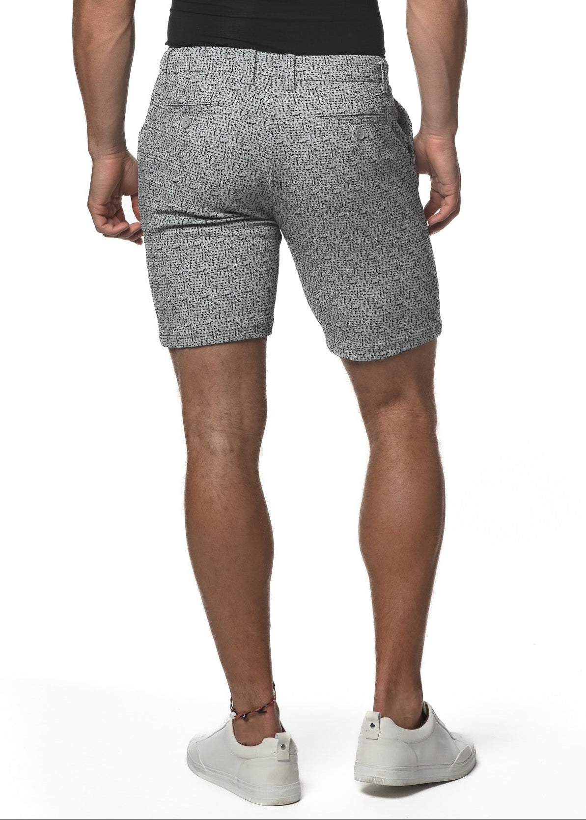 GREY TECHNO DASH 8" INSEAM STRETCH KNIT JACQUARD SHORT PM-2520