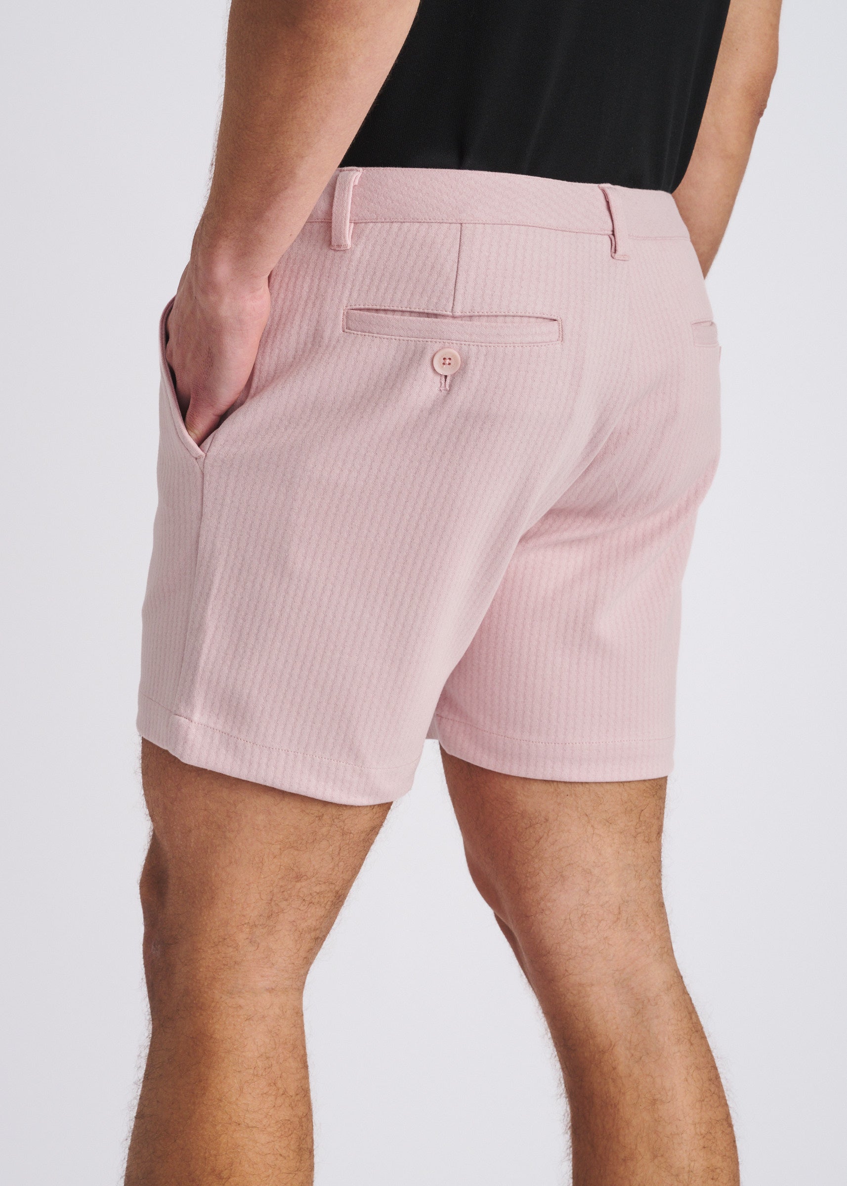 PALE LILAC 6" INSEAM TEXTURED STRETCH KNIT CHINO SHORTS PM-2530-02