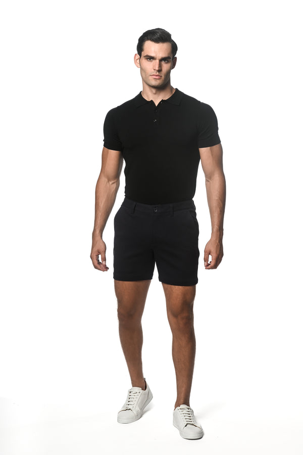 COSMIC BLUE 6" INSEAM TEXTURED STRETCH KNIT CHINO SHORT PM-2530