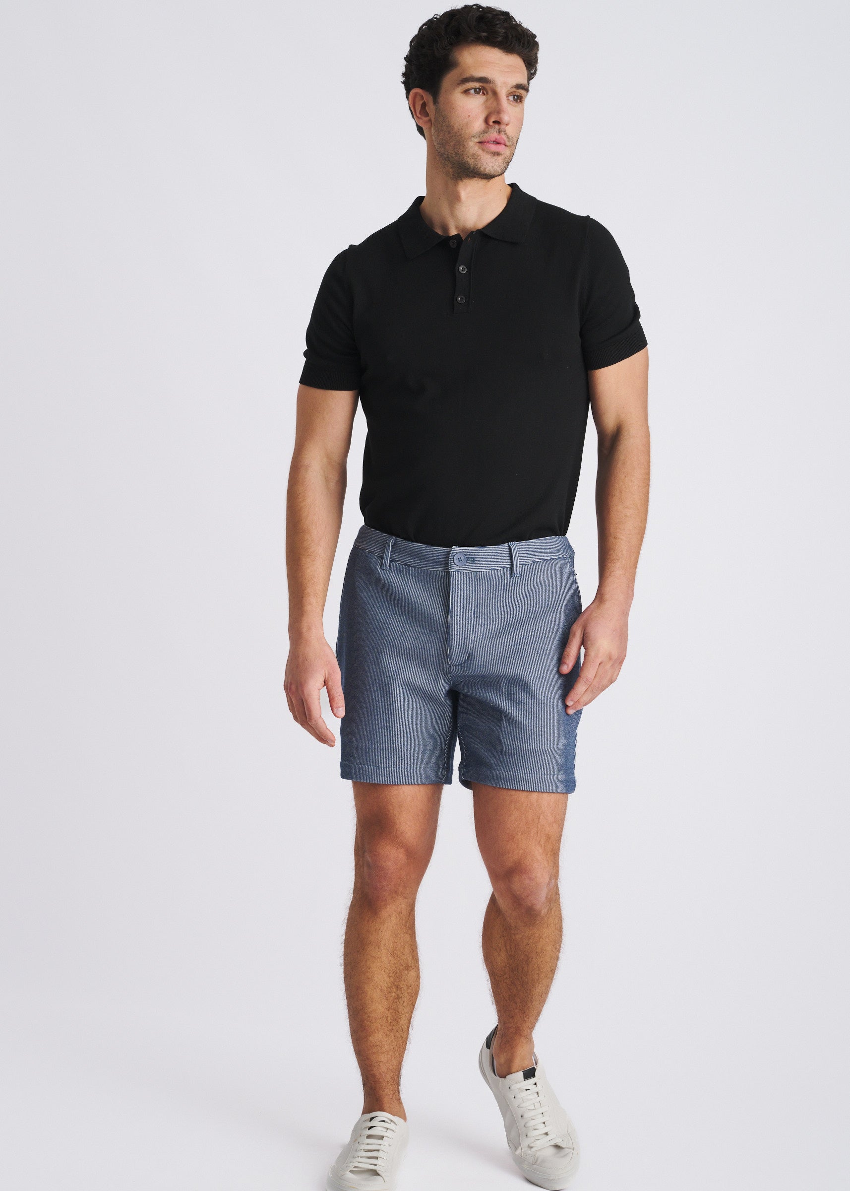 SKY PINSTRIPE 6" INSEAM STRETCH KNIT CHINO SHORTS PM-2556