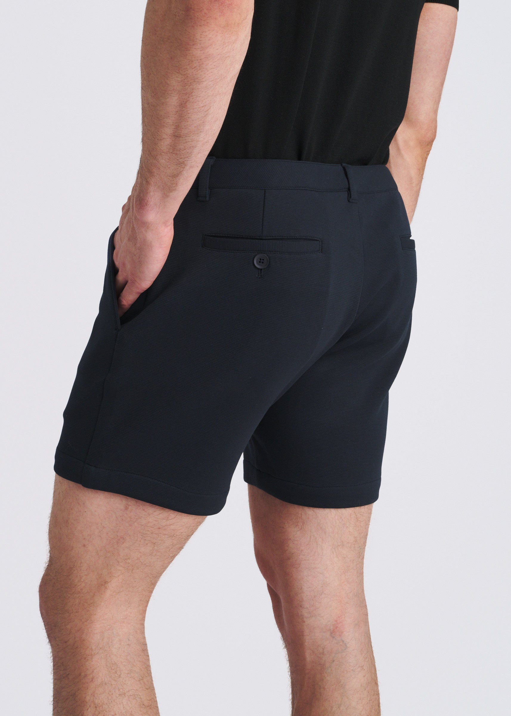 NAVY 6" INSEAM STRETCH KNIT CHINO SHORTS PM-2558