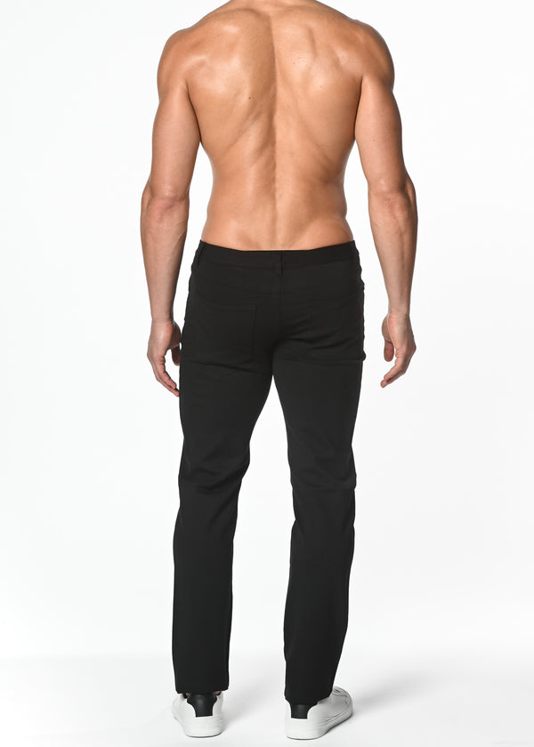 BLACK 5 POCKET STRETCH KNIT JEANS PM-3010