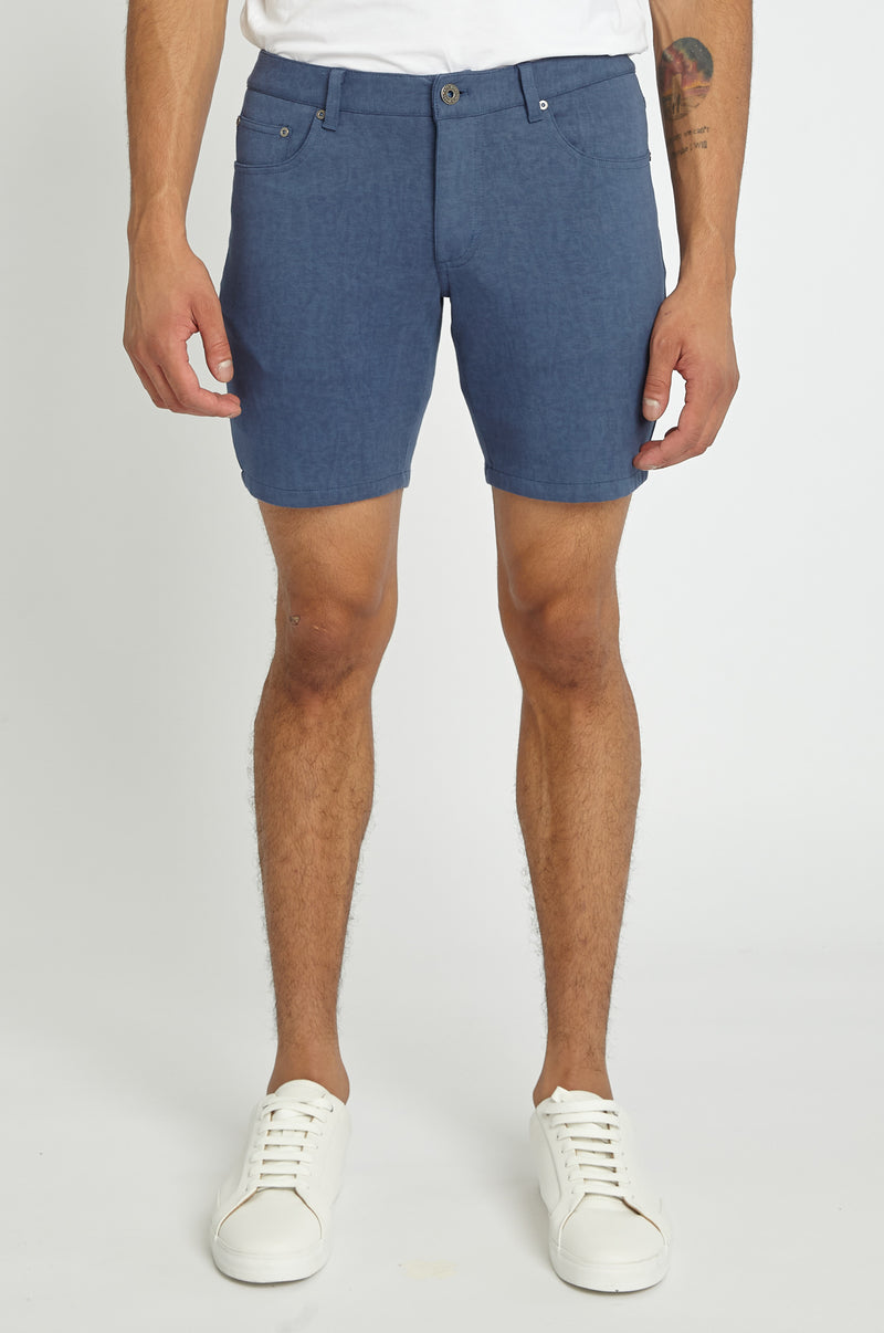 BLUE STONE 8" INSEAM STRETCH KNIT VINTAGE LOOK JEANS SHORT PM-3012