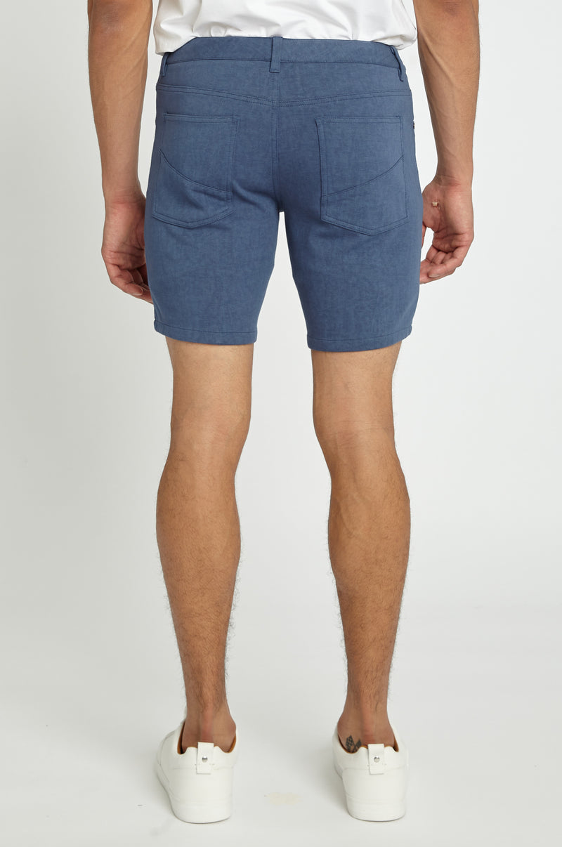 BLUE STONE 8" INSEAM STRETCH KNIT VINTAGE LOOK JEANS SHORT PM-3012