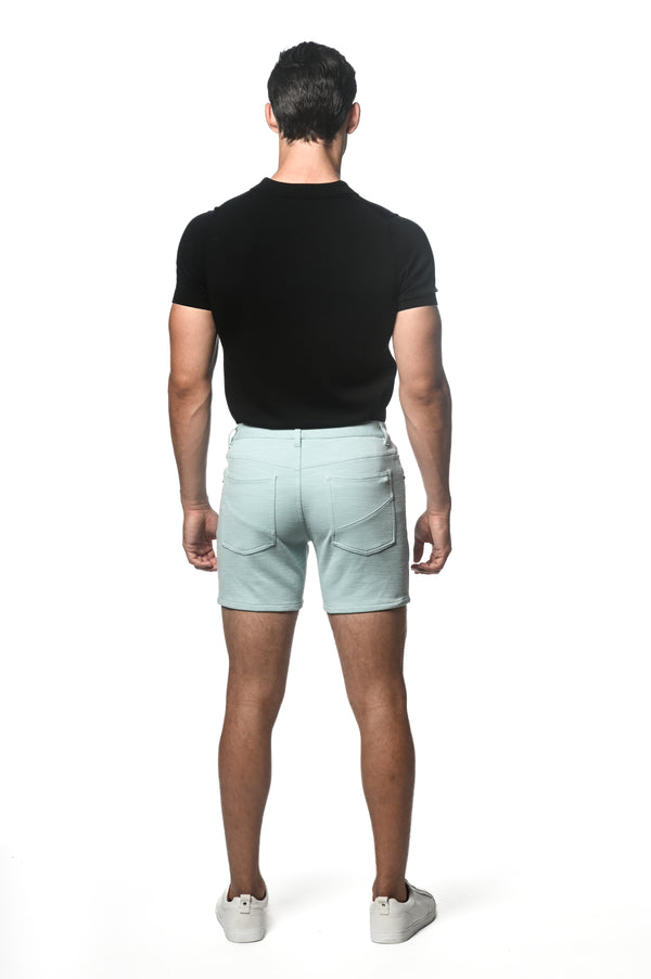 AQUA 6" INSEAM TEXTURED STRETCH KNIT JEANS SHORT PM-3046