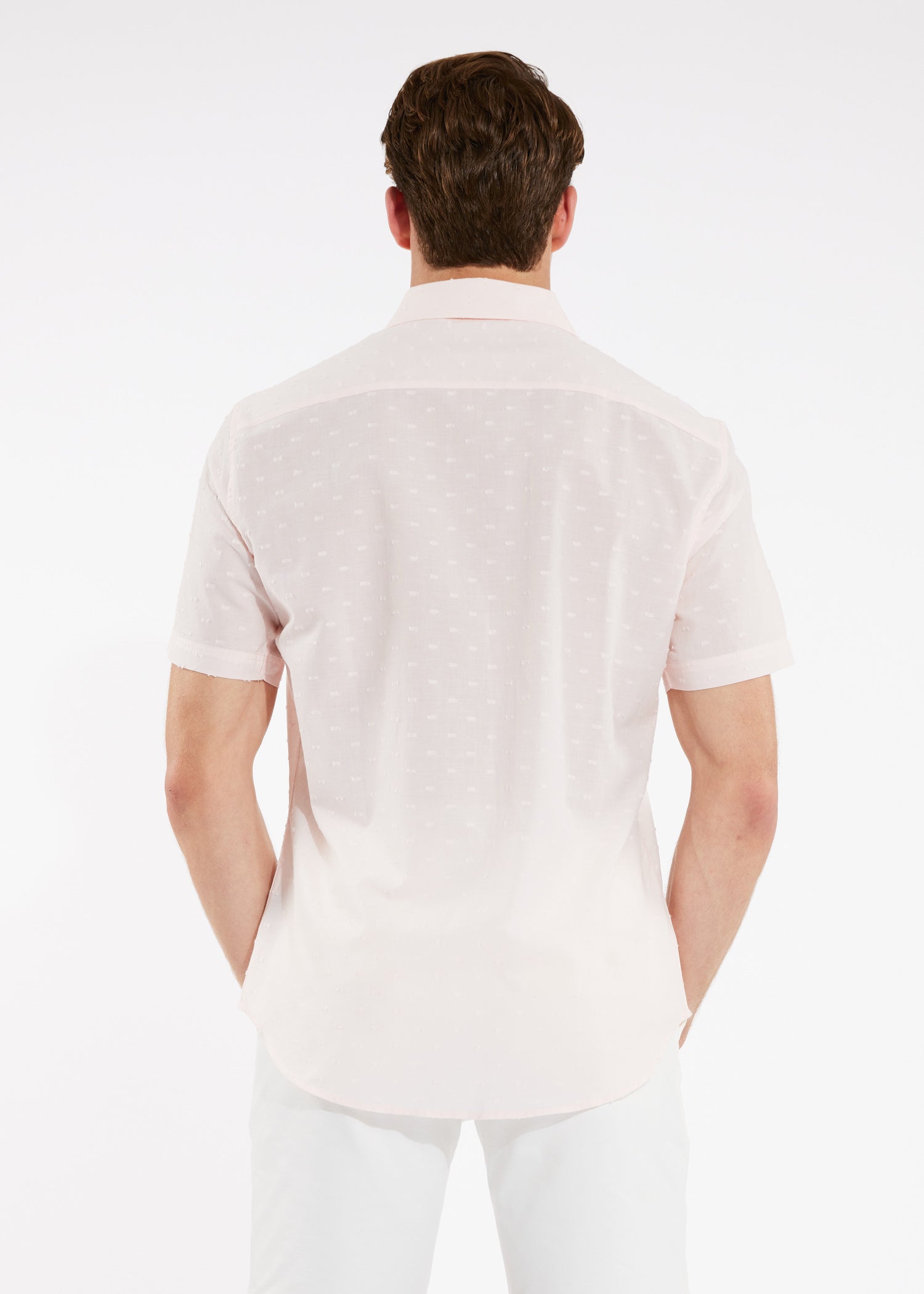 PINK BLUSH COTTON PLUMETI SHORT SLEEVE SHIRT PM-4255
