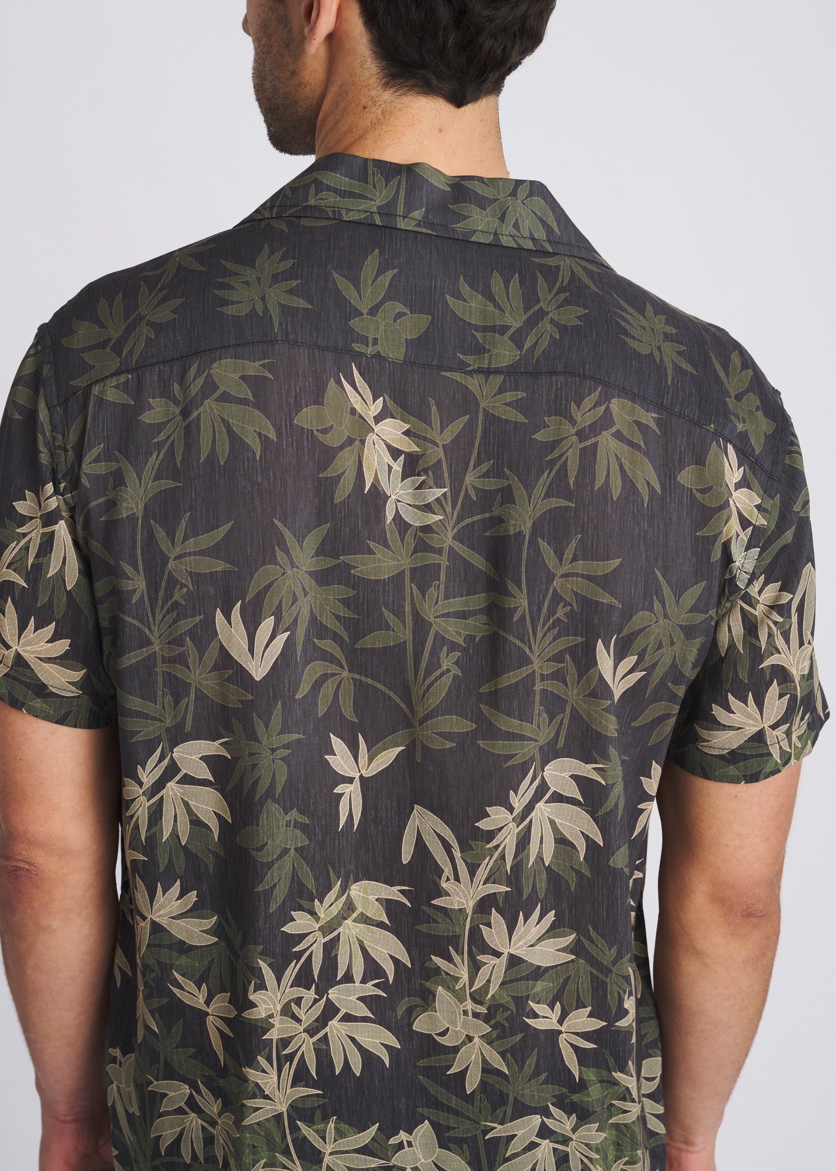 KHAKI/RANGER FAUNA PRINTED SHORT SLEEVE WOVEN MODAL BORDER SHIRT PM-49036