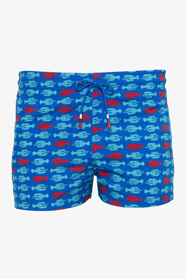 BLUE/RED LOBSTERS MARBELLA 2.5 INSEAM SWIM SHORTS PM-6002-11 Final Sale