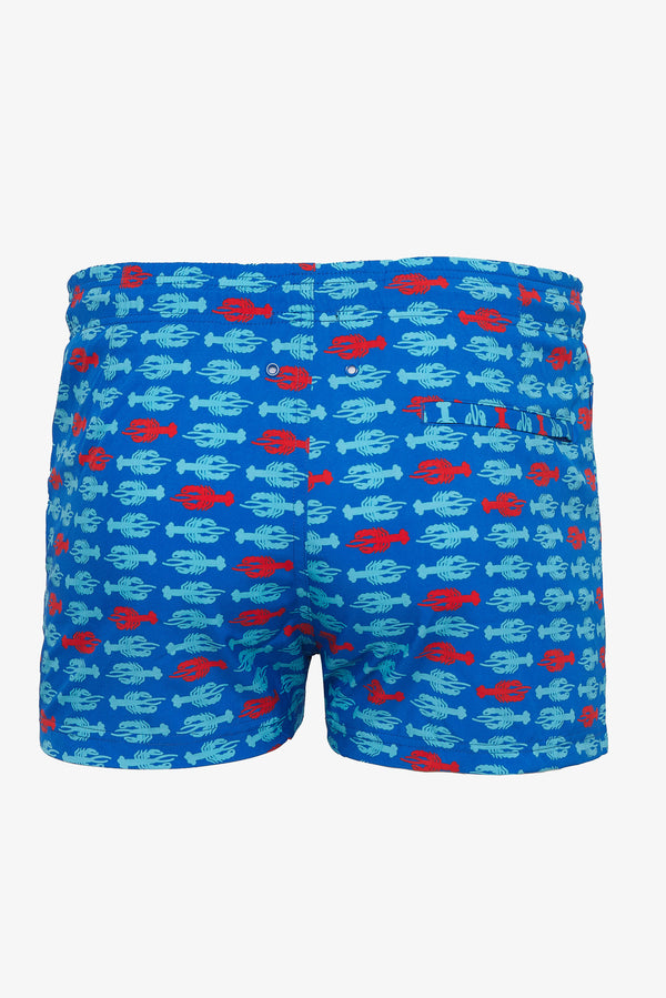 BLUE/RED LOBSTERS MARBELLA 2.5 INSEAM SWIM SHORTS PM-6002-11 Final Sale