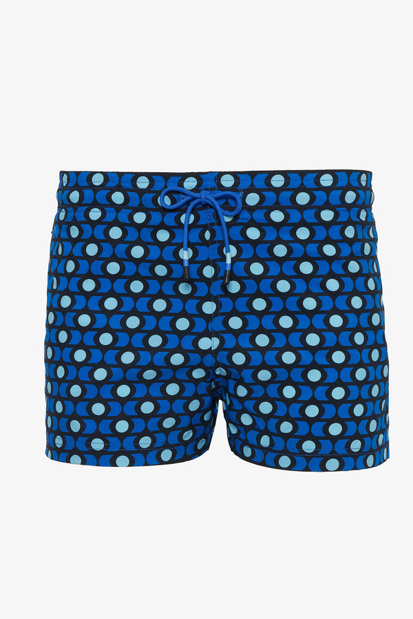 NAVY/ROYAL SWIRLS MARBELLA 2.5 INSEAM SWIM SHORTS PM-6002-13 Final Sale