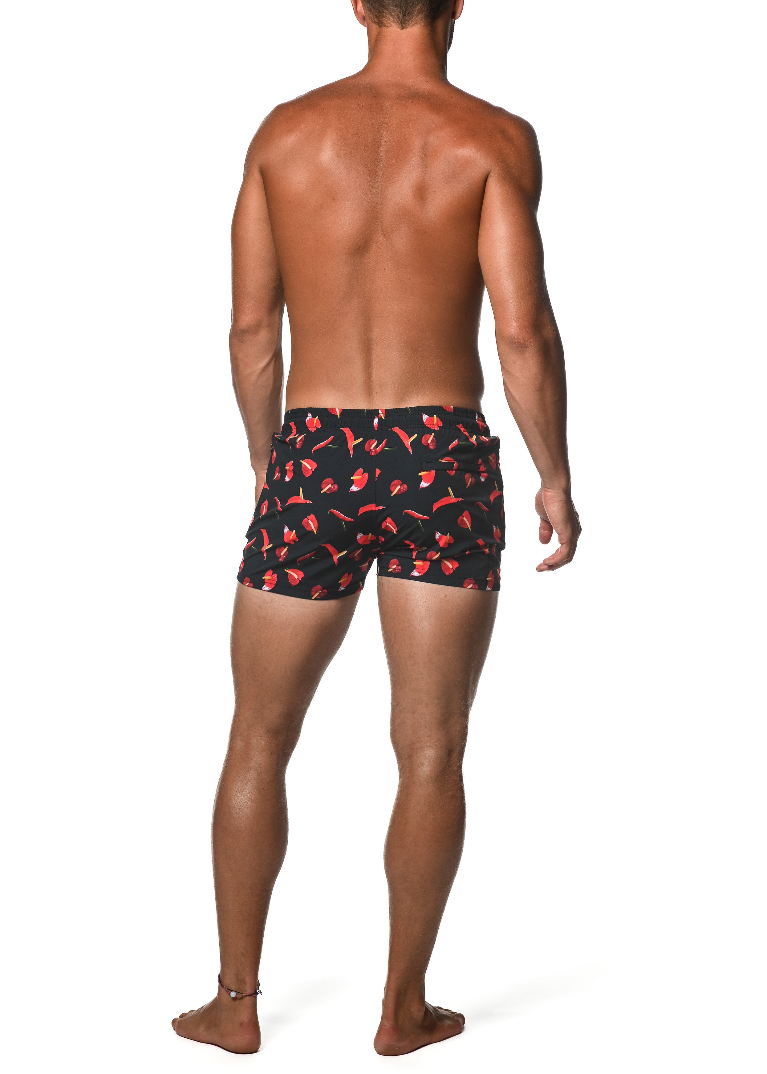 NAVY/RED ANTHURIUM MARBELLA 2.5" INSEAM SWIM SHORT PM-6002-40