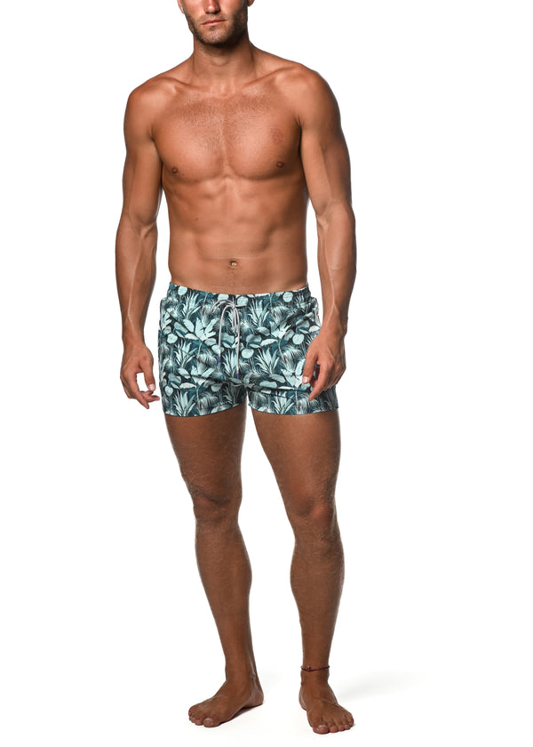 DEEP TEAL FOLIAGE MARBELLA 2.5" INSEAM SWIM SHORT PM-6002-43