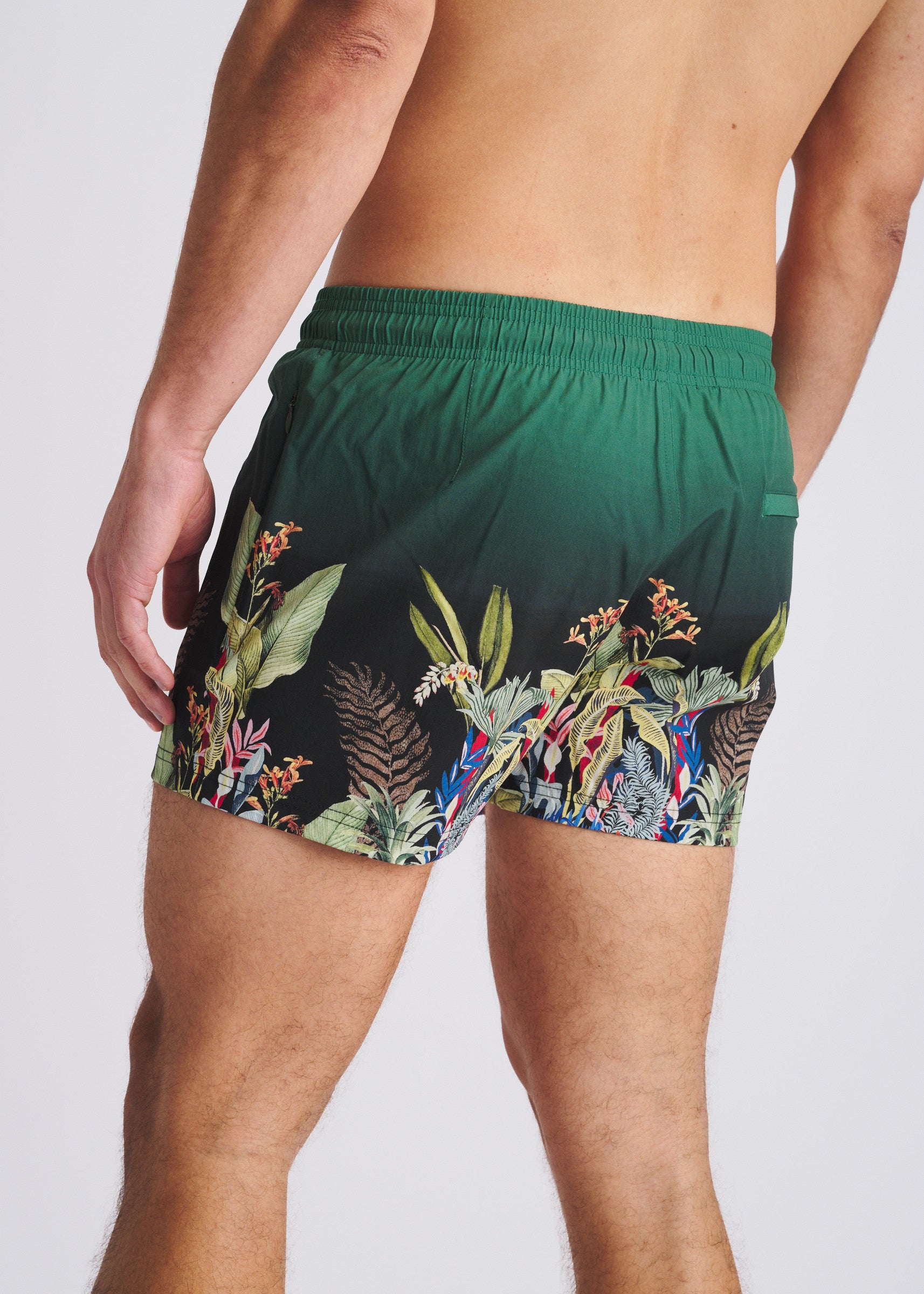 EMERALD/MULTI FAUNA 2.5"INSEAM PRINTED SWIM SHORTS W/MESH LINING PM-6002-73