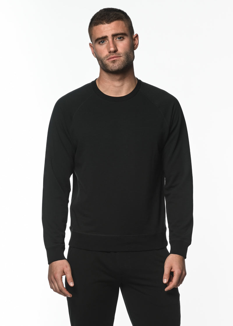 BLACK CREW NECK FLEECE PULLOVER PM-70000