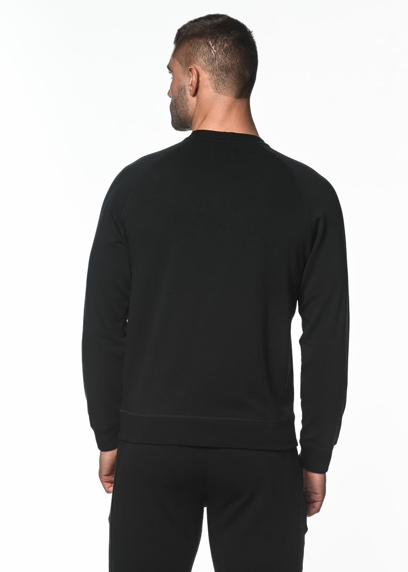 BLACK CREW NECK FLEECE PULLOVER PM-70000