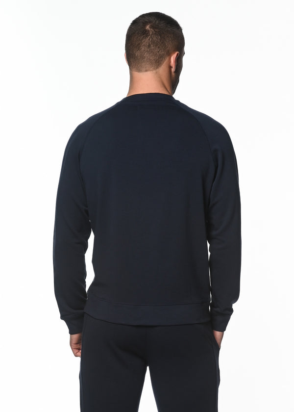 NAVY CREW NECK FLEECE PULLOVER PM-70000