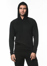 BLACK HOODIE FLEECE PULLOVER PM-70001