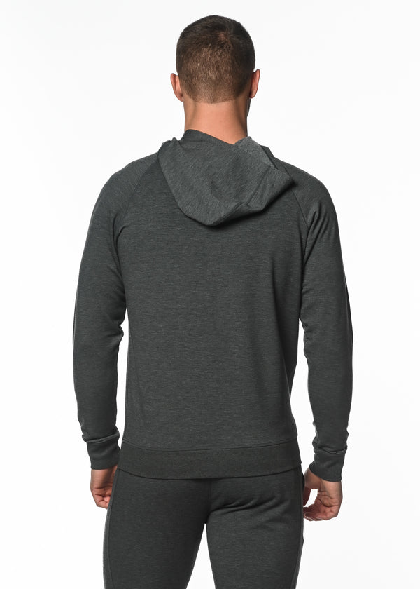 HEATHER GREY HOODIE FLEECE PULLOVER PM-70001