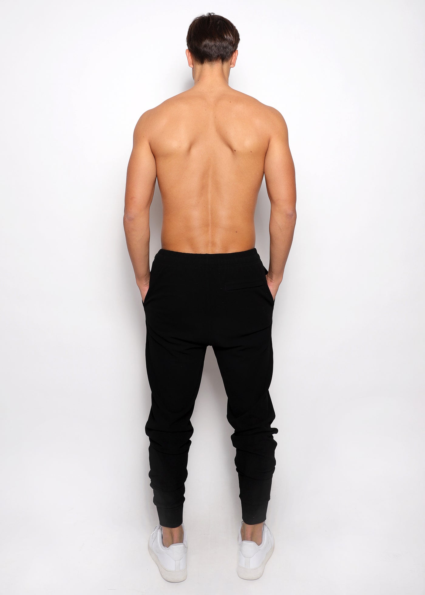 Black Stretch Knit Jogger W/ Cuff