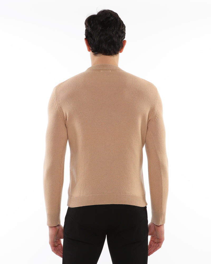 CARAMEL CREW NECK WOOL SWEATER PM-16406