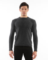 CHARCOAL CREW NECK WOOL SWEATER PM-16406
