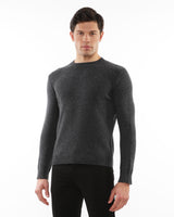 CHARCOAL CREW NECK WOOL SWEATER PM-16406