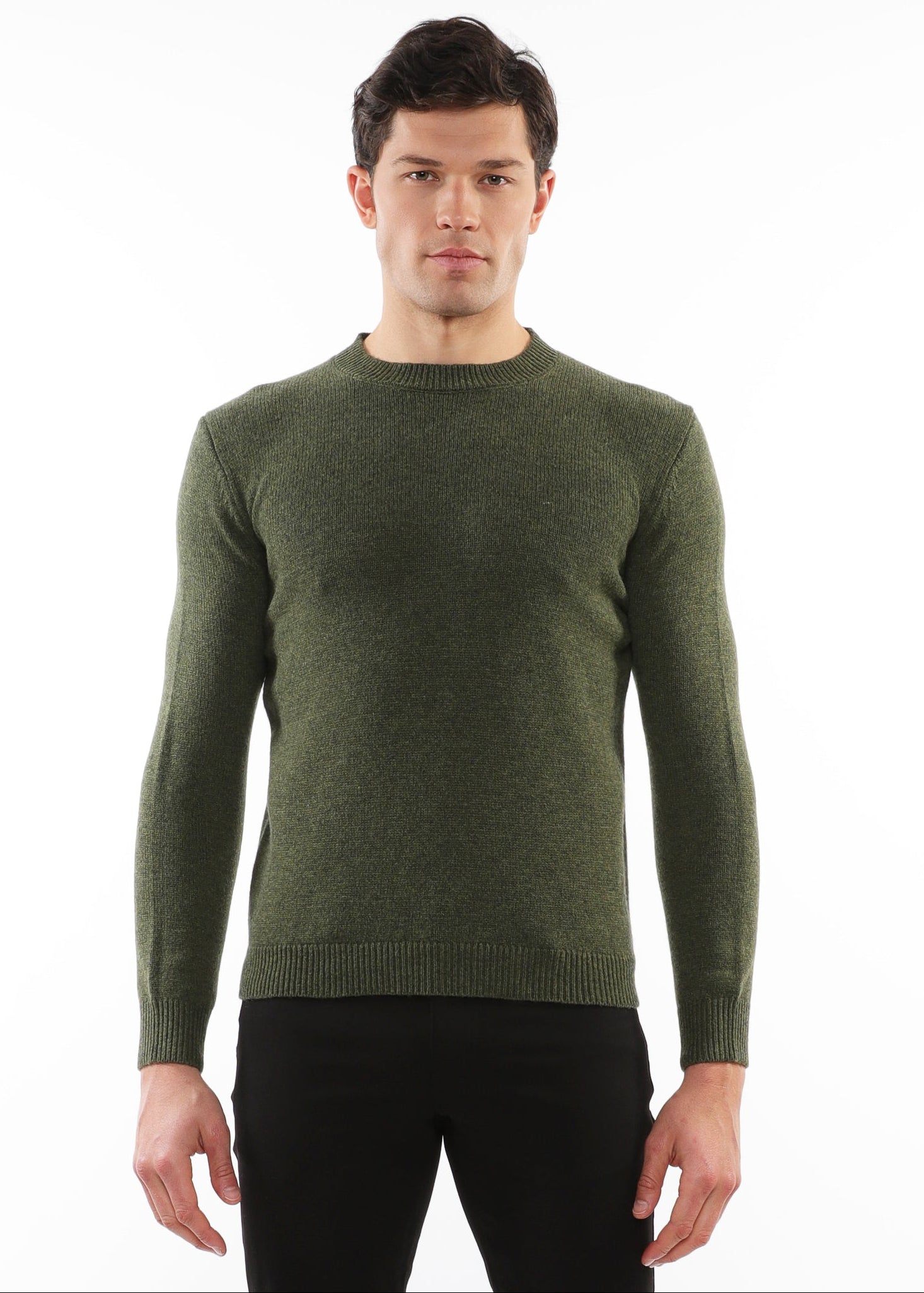 MOSS CREW NECK WOOL SWEATER PM-16406