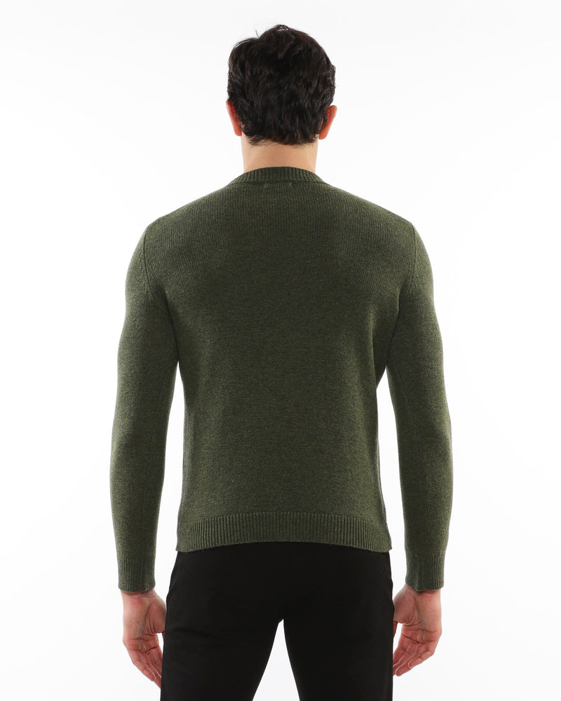 MOSS CREW NECK WOOL SWEATER PM-16406