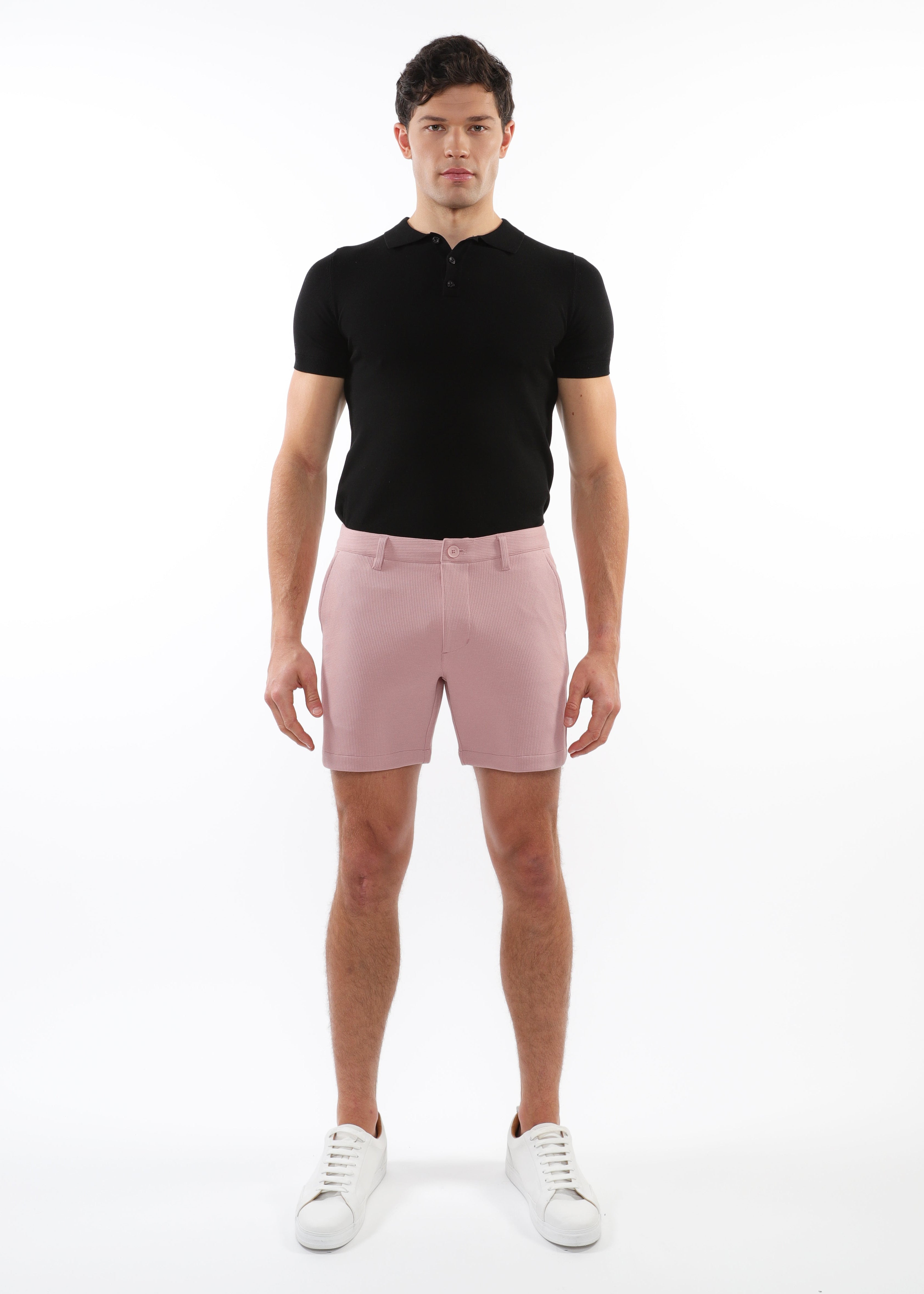 BLUSH 6" INSEAM TEXTURED STRETCH KNIT CHINO SHORTS PM-2530-01