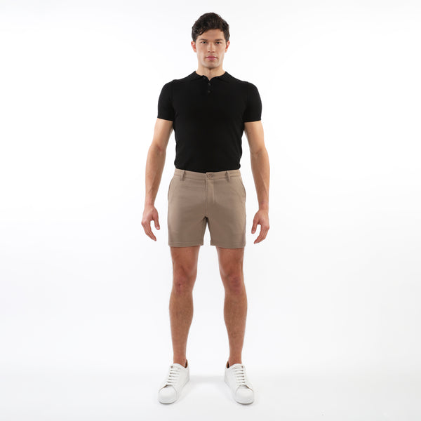 MOCHA 6" INSEAM TEXTURED JACQUARD STRETCH KNIT CHINO SHORTS PM-2533