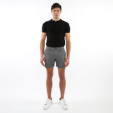 BLACK/WHITE SPRIAL 6" INSEAM TEXTURED JACQUARD STRETCH  CHINO SHORTS PM-2535-02