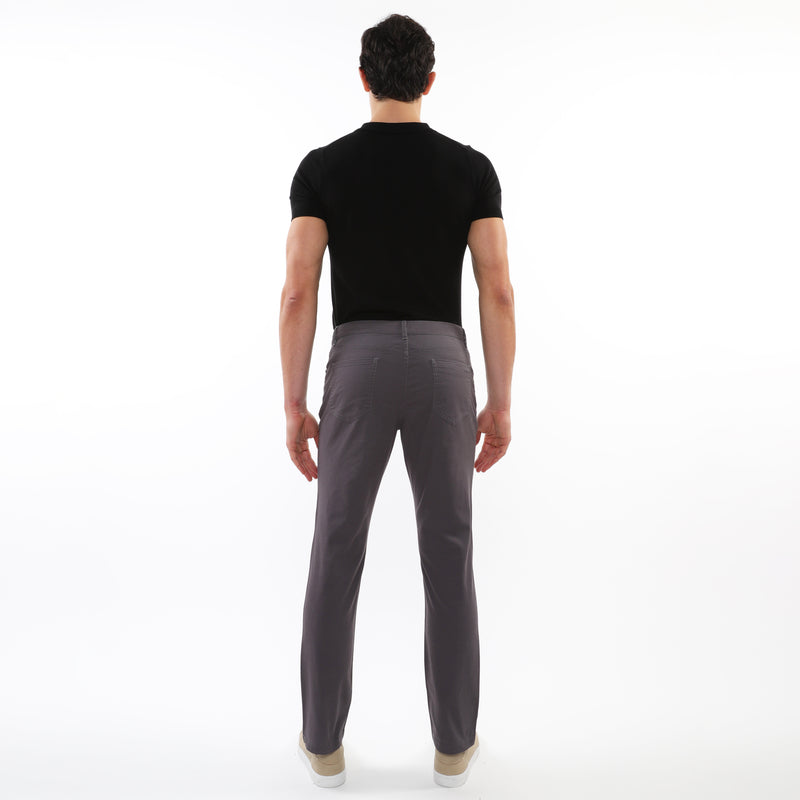 ANTHRACITE WASHED STRETCH TWILL WOVEN 5-POCKET JEANS PM-3048