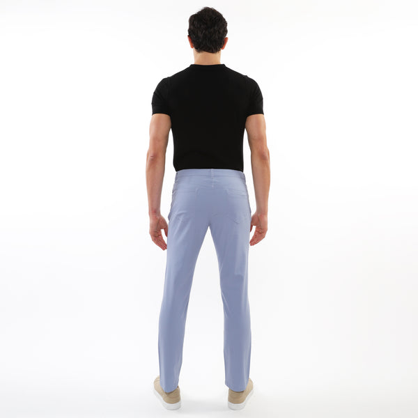 BLUE SHELL WASHED STRETCH TWILL WOVEN 5-POCKET JEANS PM-3048