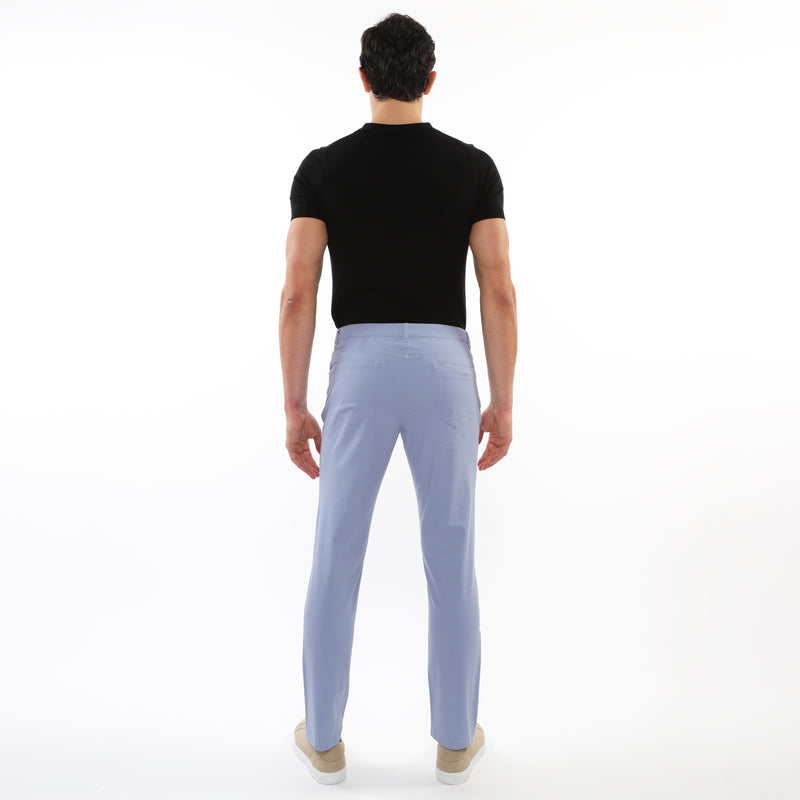 BLUE SHELL WASHED STRETCH TWILL WOVEN 5-POCKET JEANS PM-3048