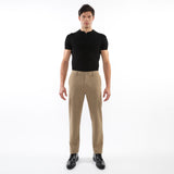 CAMEL WOOL-LOOK STRETCH KNIT PANTS W/ BACK ELASTIC WAISTBAND PM-3050-03