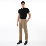 CAMEL WOOL-LOOK STRETCH KNIT PANTS W/ BACK ELASTIC WAISTBAND PM-3050-03