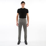 GREY WOOL-LOOK STRETCH KNIT PANTS W/ BACK ELASTIC WAISTBAND PM-3050-03