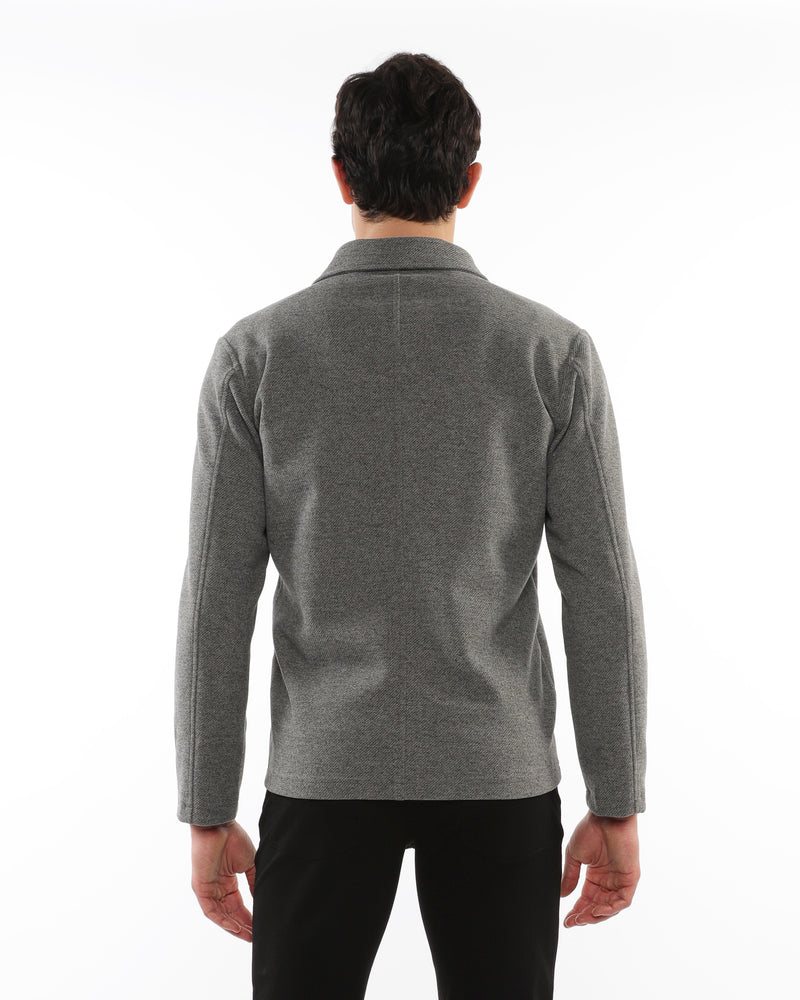 GREY WOOL-LOOK STRETCH KNIT JACKET PM-3056-01