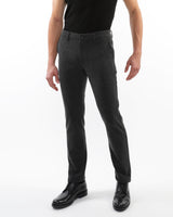 GRAPHITE PINSTRIPES WOOL-LOOK STRETCH KNIT TAILORED PANTS PM-3303-60