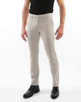 MILK FOAM PINSTRIPES WOOL-LOOK STRETCH KNIT TAILORED PANTS PM-3303-60