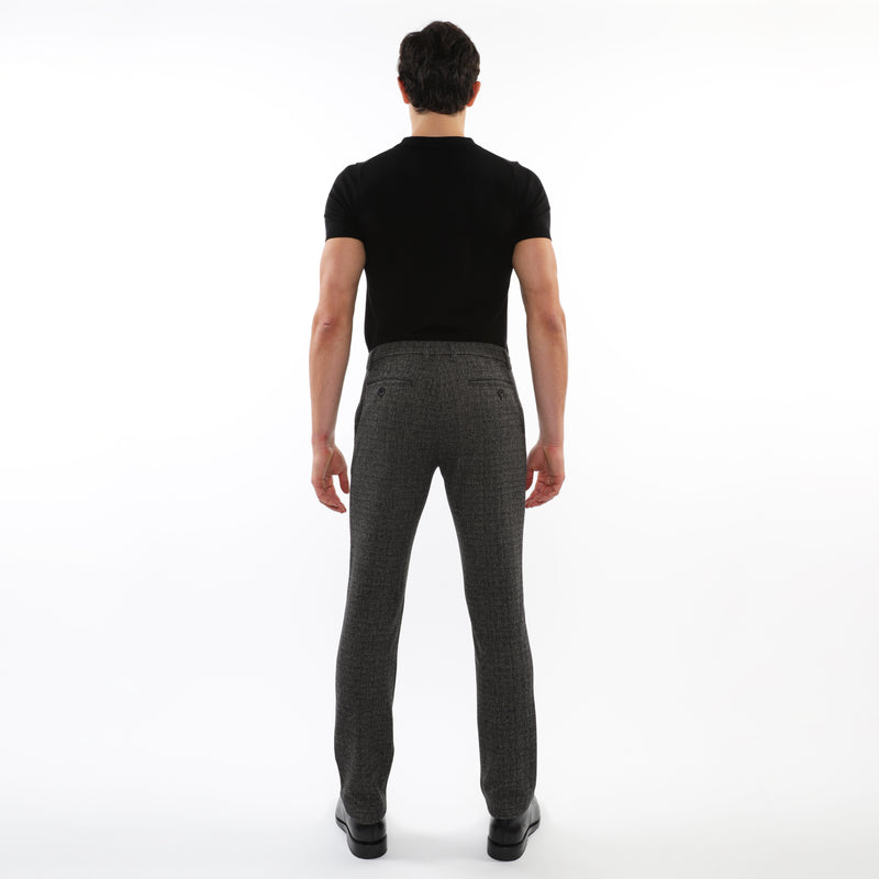 RUM HERRINGBONE WOOL-LOOK STRETCH KNIT TAILORED PANTS PM-3303-61