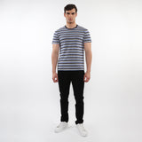 SLATE/NAVY MEN'S STRIPED CREW TEE SHIRT PM-41015