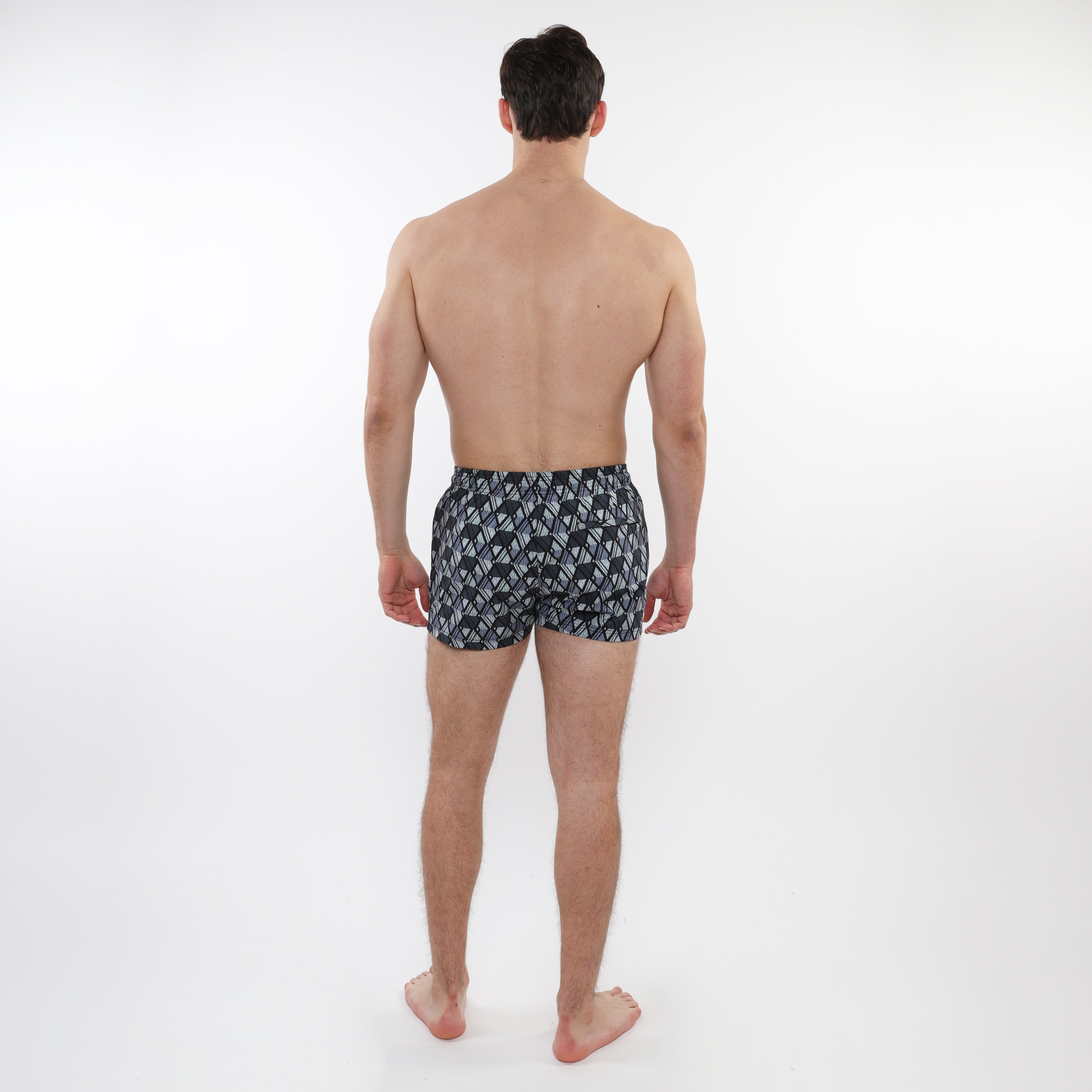 MIDNIGHT/TEAL DIAMONDS 2-1/2" INSEAM PRINTED SWIM SHORTS WITH MESH LINING PM-6002-58
