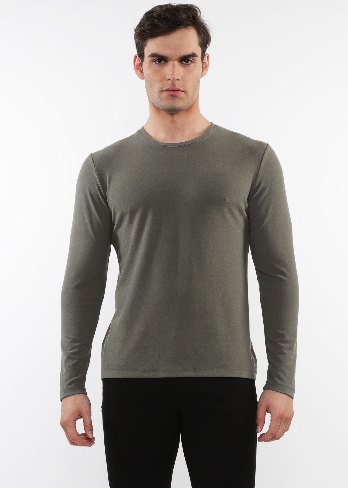 KELP STRETCH KNIT LONG SLEEVES CREW PULLOVER PM-75011